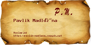 Pavlik Madléna névjegykártya